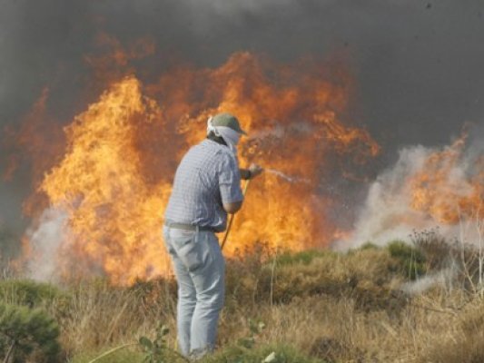 Incendiu la Istria, în apropierea lacului Sinoe